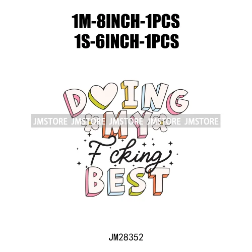 Funny Mental Healthy Doing My Best Self Love Book Club Reading Positive Quotes Iron On DTF Transfers Stickers For Hoodies Bags