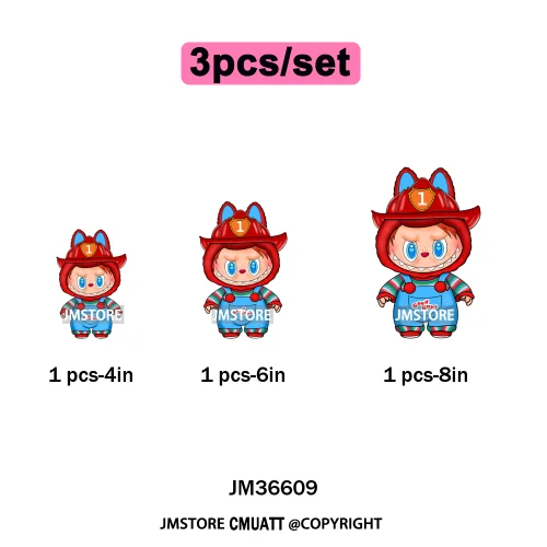 New Coquette Cartoon Monster Friends Costume Girly Kids Love Iron On DTF Transfer Stickers Designs Ready To Press for Clothing