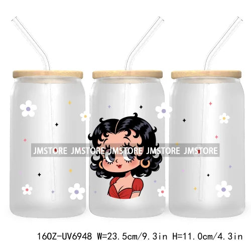 Cartoon Mouse Princess Friends 16OZ UV DTF Cup Wrap Transfers Stickers For Libbey Glass Can Cups Tumbler Waterproof Craft