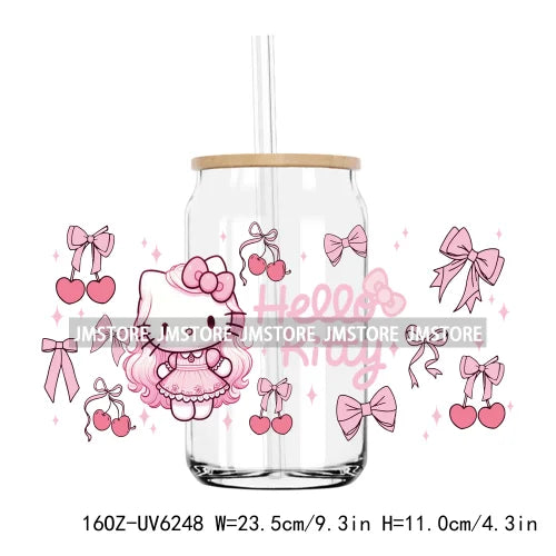 Cute Cartoon Characters UV DTF Sticker For 16OZ Libbey Glass Cup Can Wrap Transfer Stickers Custom Labels DIY Logo Magic World