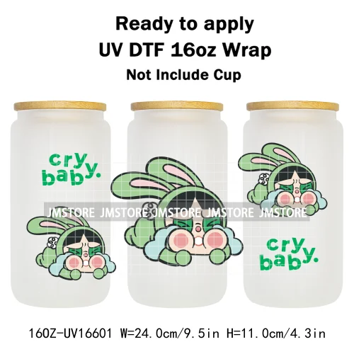 Floral Monsters Cartoon Characters UV DTF Wraps Transfer Stickers Waterproof Logo High Quality For 16OZ Libbey Glass Can Tumbler