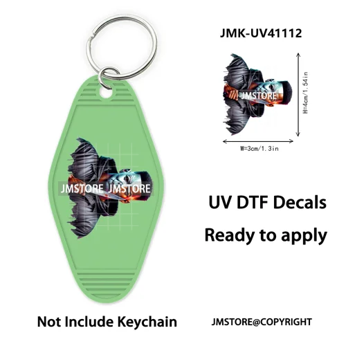 Black Dad Halloween Horror Villain UV DTF Motel Keychain Decal Ready To Ship Durable Transfer Stickers Prints For Hotel Keychain