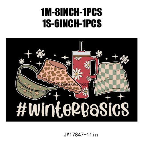 All I Need Is Cozy Winter Drink Coffee Lover Coquette Christmas Iron on Washable DTF Transfer Sticker Ready to Press for Hoodies