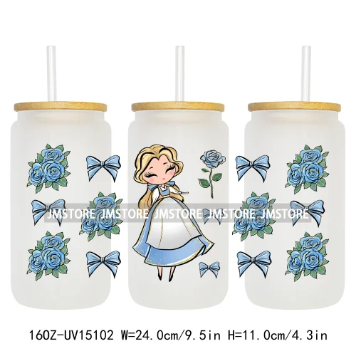 Beauty Princess And Beast UV DTF Stickers Ready to Transfer Cup Wrap Custom Labels DIY Craft For Libbey Can Glass Tumblers Mugs