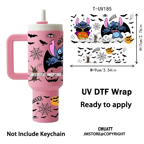 Spooky Cartoon Characters Valentines Horror UV DTF Wraps Ready To Apply Transfer Stickers Waterproof For Mini Tumbler Keychain