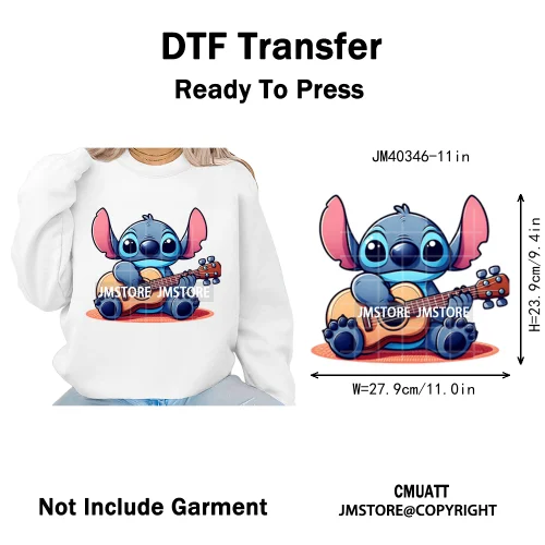 Trendy Cartoon Animal Characters Lover Cold Peel Logos Iron on DTF Washable Transfers Stickers Ready to Press for Hoodies Bags