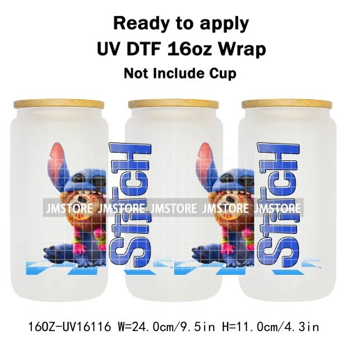 Trendy Movie Cartoon Character Bow 16OZ UV DTF Cup Wrap Ready To Apply Waterproof Transfer Sticker For Libbey Glass Can Tumbler