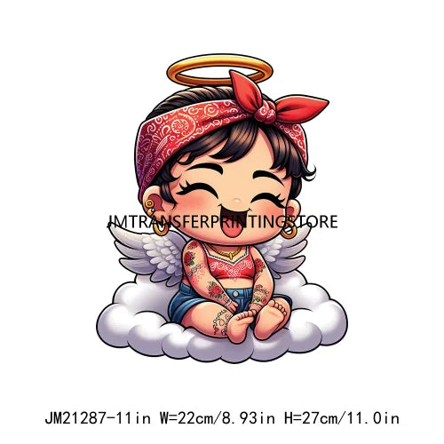 Cute Baby Angel Concha Valentine Kids Lovely Iron On DTF Transfers Printing Stickers Ready To Press For Hoodies