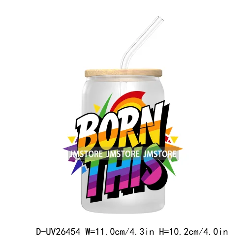 LGBT Quotes UV DTF Transfer Stickers Decals For Libbey Cold Cups Mugs Tumbler Waterproof DIY Custom Logo Labels Rainbow Pride