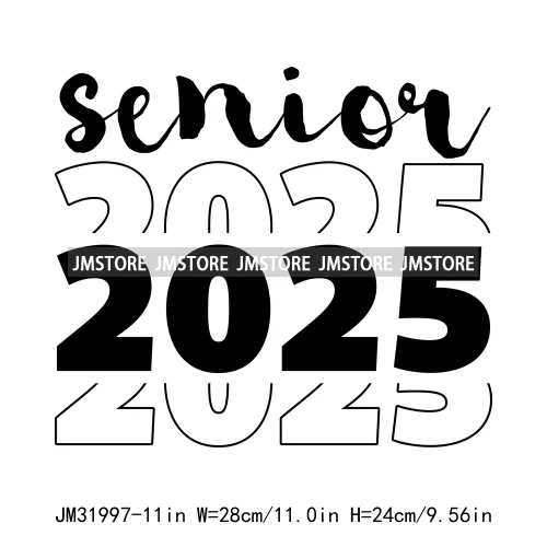 Twenty 25 Graduate Senior 2025 College Graduation Season Iron On DTF Heat Transfer Stickers Ready To Press For Clothes Bags