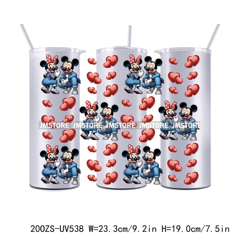 Flowers Cartoon Princess Girl 20OZ Straight Skinny Tumbler Wrap UV DTF Cup Wraps Custom Labels Transfer Sticker Waterproof Logo