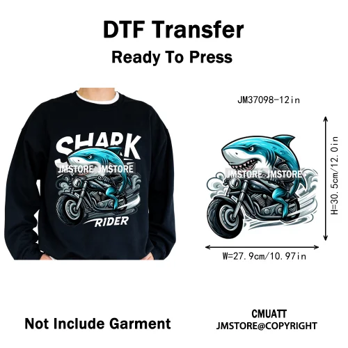 12in Urban Gangster Rich Money Lion Beats Shark Vibes Iron on DTF Thermal Transfers Stickers Ready to Press for T-shirts Bags