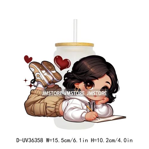 Princess Reading Book Lover UV Sticker Decals For Libbey Cold Cups Mugs Tumbler Transfer Stickers Waterproof High Quality Labels
