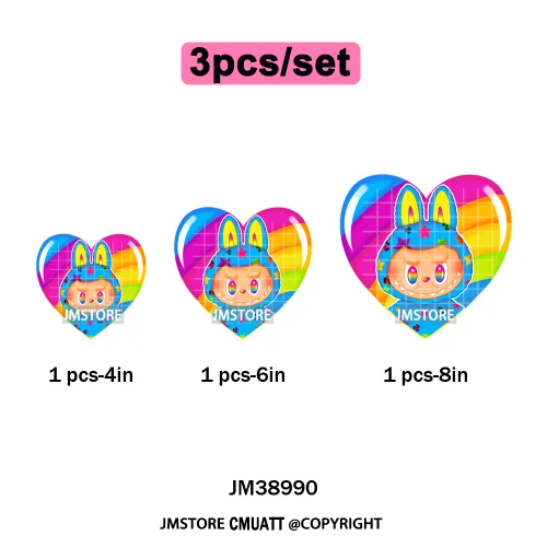 Coquette Bow Monster Doll Drinking Soda Bottle Thermal Printing Iron on DTF Washable Transfer Sticker Ready to Press for Clothes