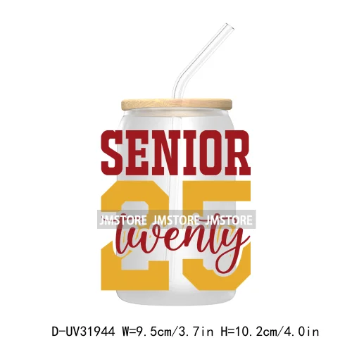 Senior 2025 College Grad UV Sticker Decals For Libbey Cold Cups Mugs Tumbler Transfer Stickers Waterproof Labels Graduation Cap