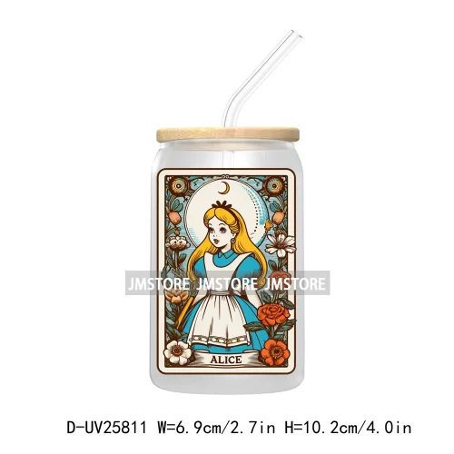 Cartoon Tarot Card UV DTF Transfer Stickers Decals For Libbey Cold Cups Mugs Durable Waterproof Custom Labels Magical Kingdom