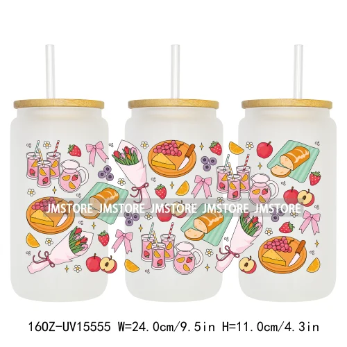 Summer Trip Girly Camping UV DTF Stickers Ready to Transfer Cup Wrap Custom Labels DIY Craft For Libbey Glass Can Mug Tumbler