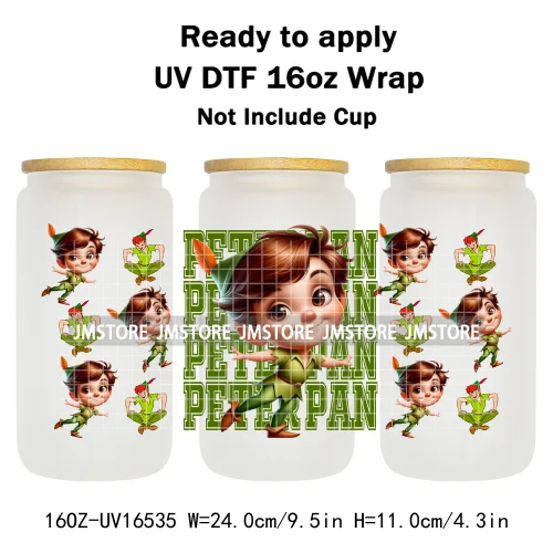 Toy Cartoon Movie Character UV DTF Wraps Transfer Sticker Selfadhesive Waterproof High Quality For 16OZ Libbey Glass Can Tumbler
