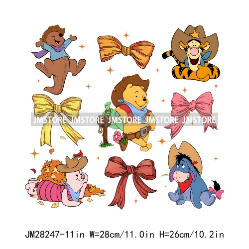 Cartoon Princess Cute Animal Coquette Fall Season Autumn Pumpkin Spice Iron On DTF Transfers Stickers Ready To Press For Clothes