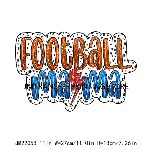 In My Ball Sport Mom Era Mother's Day Faux Glitter Dalmatian Lightning Bolt Soccer Mama DTF Transfer Stickers For Clothing