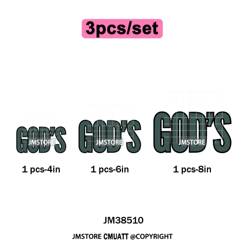 Inspirational God Faith Quotes Good Vibes Blessed Logos Iron on DTF Washable Transfers Stickers Ready to Press for T-shirts Bags