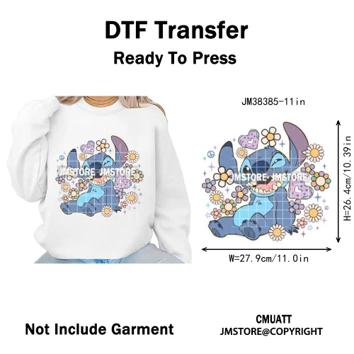 Retro Cartoon Happy Summer Vacation Vibes Coquette Seashells Iron on DTF Heat Transfer Stickers Ready to Press for Clothes Bags