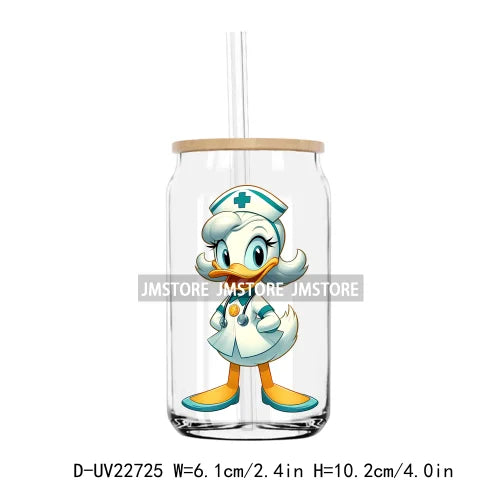 Cartoon Nurse Medical Mouse UV DTF Transfers Stickers Decals For Libbey Cold Cups Mugs Tumbler Waterproof DIY Craft Health Care