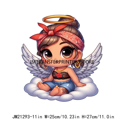 Cute Baby Angel Concha Valentine Kids Lovely Iron On DTF Transfers Printing Stickers Ready To Press For Hoodies