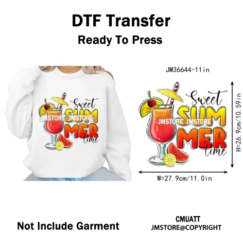 Hello Summer Lake Junkie Beach Vibes Last Day Of School Iron on DTF Thermal Transfer Stickers Ready to Press for T-shirt Bags