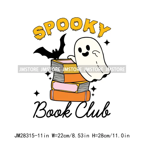 Howdy Halloween Spooky Book Lover Club Boo Jee Designs Ghosting You For Books Coffee Iron On DTF Transfers Stickers For Hoodies