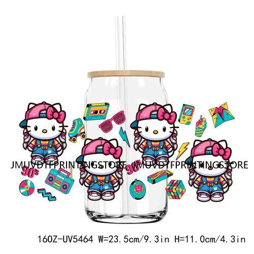 Popular Cartoon Character Sport 16OZ UV DTF Cup Wrap Transfer Stickers Custom Label Durable Waterproof Logo For Libbey Glass Can