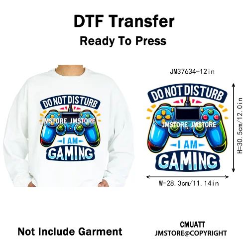 12in Old School Rap Hip Hop Music King Gaming Urban Vibes Graffiti Iron on DTF Heat Transfer Stickers Ready to Press for T-shirt
