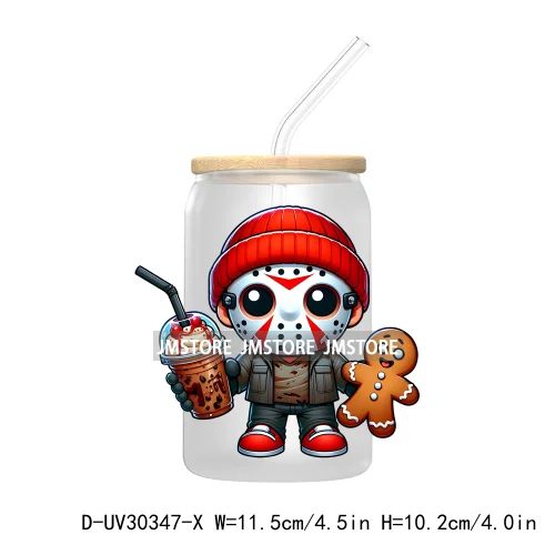 Christmas Horror Movie Killers UV DTF Transfer Stickers Decals For Libbey Cold Cups Mugs Tumbler High Quality Cartoon Characters