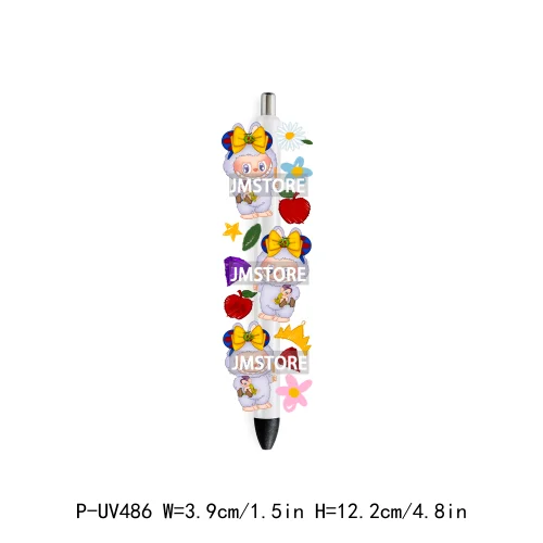 Cute Cartoon Monsters Character Kids UV DTF Pen Wraps Ready To Apply Transfer Stickers Waterproof Prints Durable Custom Labels