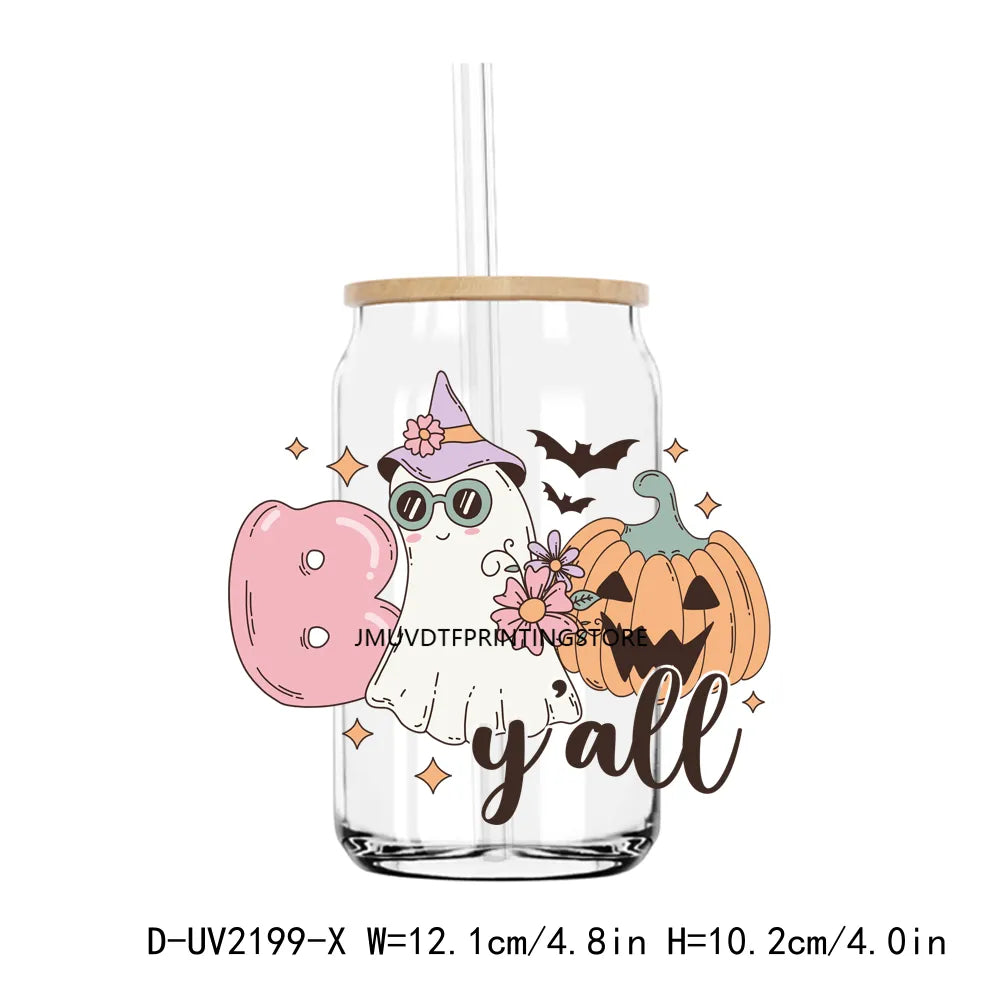 Sweet Spooky Hippie Halloween Boo Vibes UV DTF Transfers Stickers Decals For Libbey Cold Cups Mugs Tumbler Waterproof DIY Craft