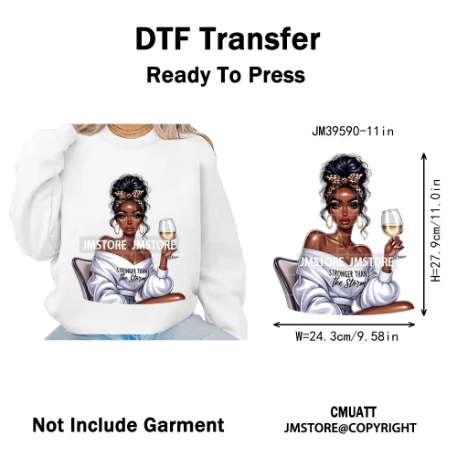 Fashion Afro Girls Pray Christian Black Boss Lady Printing Iron on DTF Washable Transfers Stickers Ready to Press for Clothes