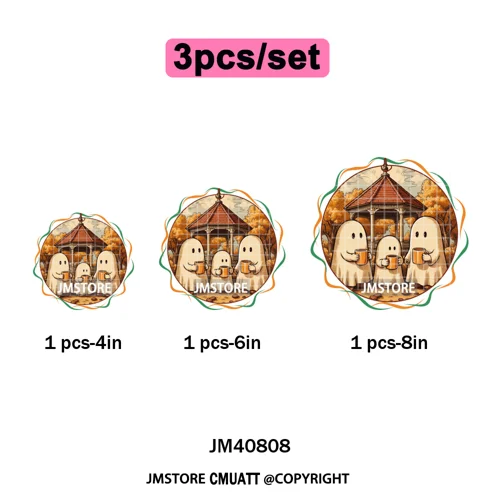 Autumn Festival Fall Season Stars Movie Girls Town Book Lover Iron on Washable DTF Transfers Stickers Ready to Press for Hoodies