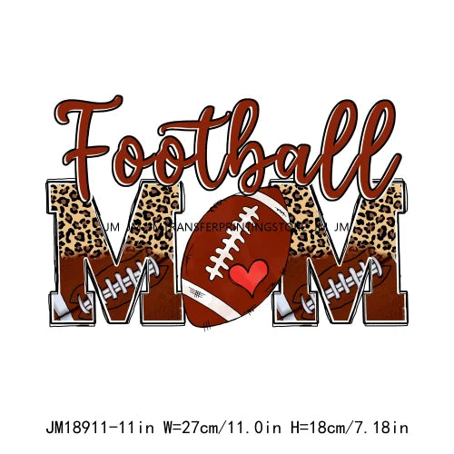 Retro Distressed Softball Baseball Football Sport Mom Touchdown Season My Heart Is On That Field DTF Transfer Sticker For Shirts