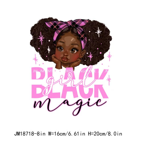 Black History Afro Queen Blessed Mom Unapologetically Dope Black Girl Magic DTF Washable Transfer Stickers For Clothes Bags