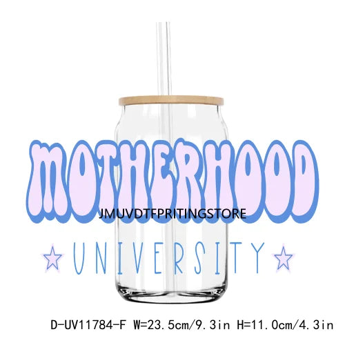 Over Stimulated Mom's Club UV DTF Transfers Stickers Decals For Libbey Cold Cups Mugs Tumbler Waterproof DIY Craft Motherhood