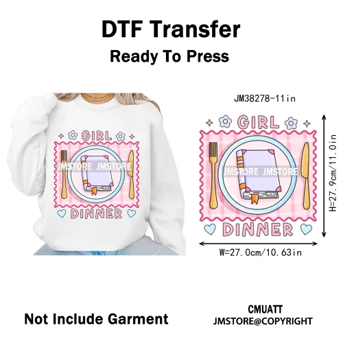 Funny Bookish Things Kindle Girlie TBR Read Books Lover Positive Quotes Iron on DTF Transfer Stickers Ready to Press for Textile