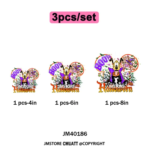 Cartoon Witches Princess Skull Animal Kids Love Characters Halloween Iron on DTF Transfers Stickers Ready to Press for T-shirts