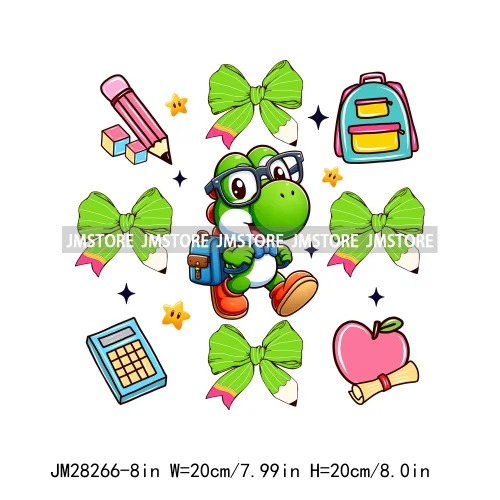 Cartoon Princess Character Friends Back To School Coquette Bow Decals DTF Iron On Transfers Stickers Ready To Press For T-shirts