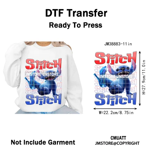Urban Cartoon Character Streetwear Thermal Printing Iron on DTF Washable Transfers Stickers Ready to Press for Clothing Bags