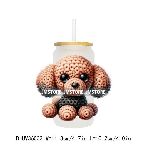 New Knitted Baby Animals UV Sticker Decals For Libbey Cold Cups Mugs Tumbler Transfer Stickers Waterproof High Quality Labels