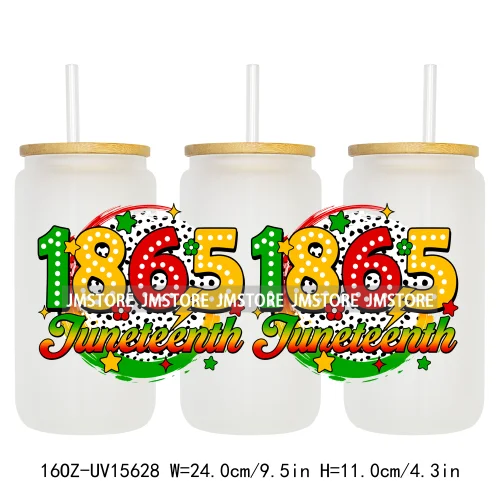 Juneteenth Vibes Sneaker And Heel Afro Woman 16OZ UV DTF Cup Wraps Ready To Apply Transfer Stickers For Libbey Glass Can Tumbler