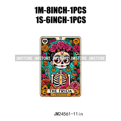 Funny Mexican Evil Eye Chismosa La Chigona Latina Skeleton Tarot Card Logos Iron On DTF Heat Press Transfer Stickers For Clothes