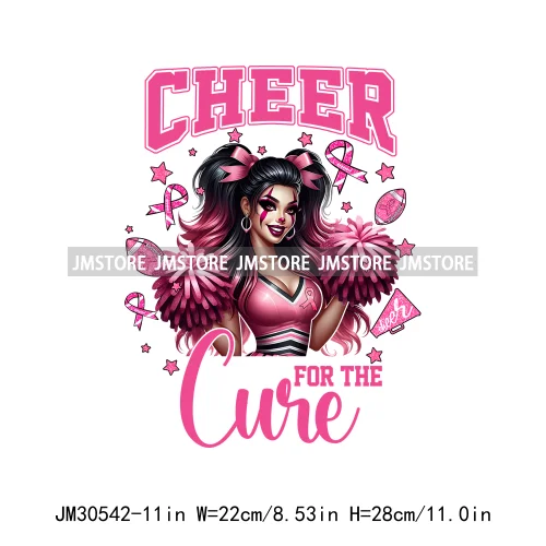 Pink Breast Cancer Survivor Don't Let Sisters Fight Cancer Alone Cheer For Cure Iron On DTF Transfers Stickers For Sweatshirts