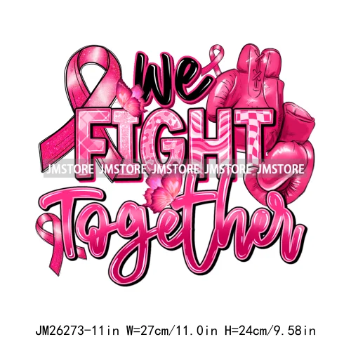 Faith Hope Love In October We Wear Pink Fight Breast Cancer Survivor Queen DTF Iron On Heat Press Transfer Stickers For Clothing