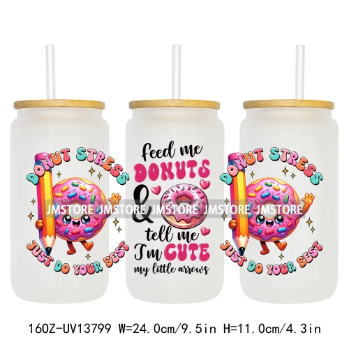 Dunkie Junkie Coffee Donuts UV DTF Wraps Transfer Sticker Selfadhesive Waterproof High Quality For 16OZ Libbey Glass Can Tumbler